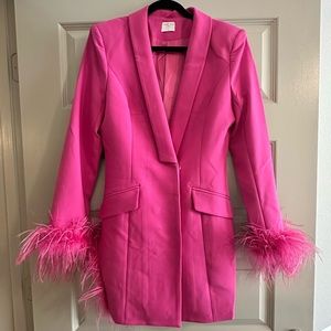 Miss circle pink blazer dress